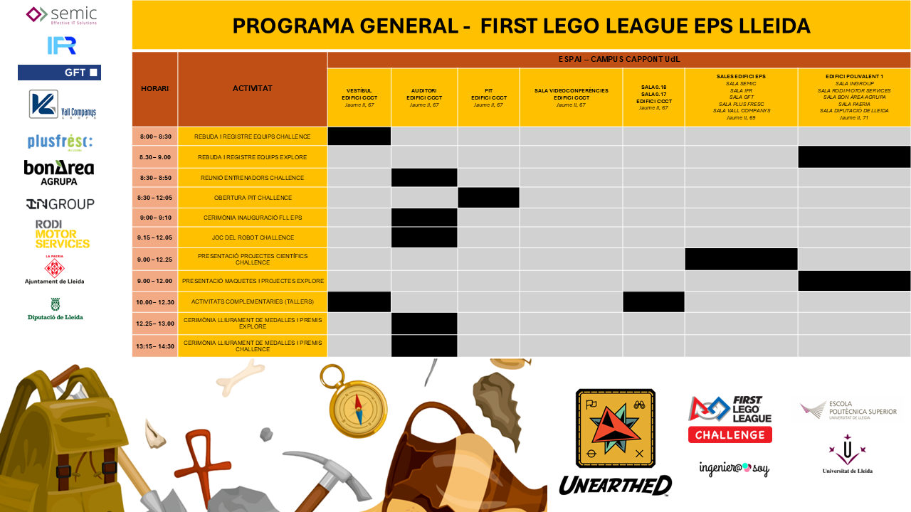 Horari general FLL EPS Lleida 26