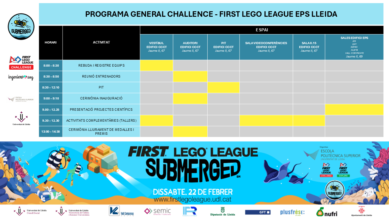 Horaris Challence EPS lleida General